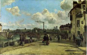 Camille Pissarro Painting - view of pontoise quai au pothuis 1868 Camille Pissarro